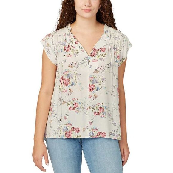 NWOT Buffalo Flutter Sleeve Floral Top Blouse - Picture 1 of 5